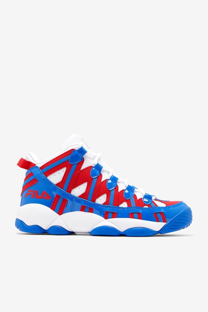 Fila Stackhouse Spaghetti White/Red/Blue Sneakers Mens - NZ 23806-TQZN